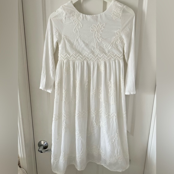 Zara Girls’ Embroidered Long-Sleeve Dress - Picture 1 of 10